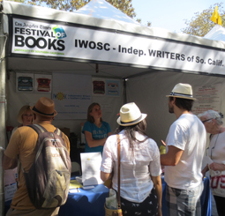 photo of the LA Times Festival of Books IWOSC booth