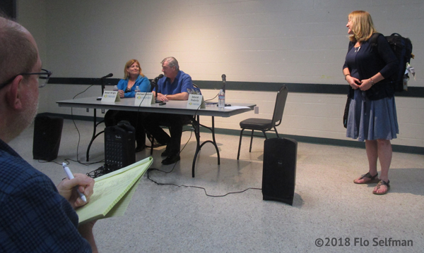 Travel and Food Writing Panel writers Bekah Wright and Michael Cervin with Deborah Shadovitz